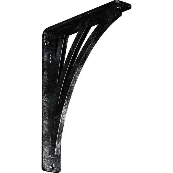Ekena Millwork Nevio Wrought Iron Bracket, (Single center brace), Antiqued Silver 1 1/2"W x 7 1/2"D x 10"H BKTM01X07X10SNEASV - main